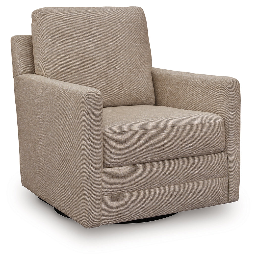 Freybourne Twill Swivel Accent Chair from Ashley Furniture - Luna Furniture