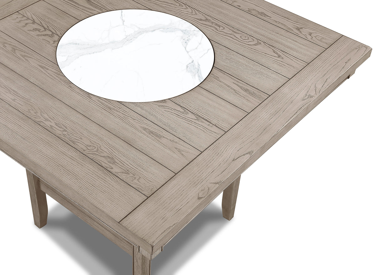 Fulton White Oak Counter Height Dining Table with Lazy Susan from Crown Mark - Luna Furniture