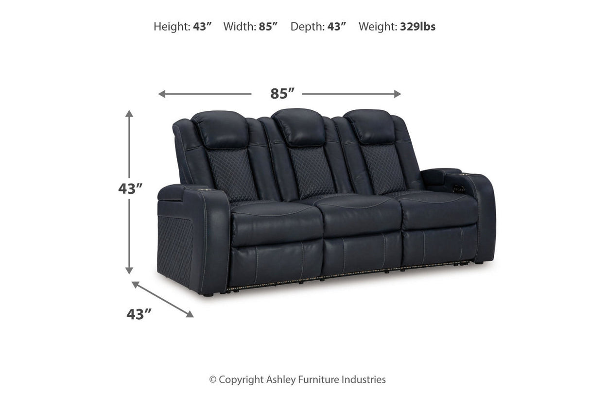 Fyne-Dyme Sapphire Power Reclining Sofa, Loveseat and Recliner from Ashley - Luna Furniture