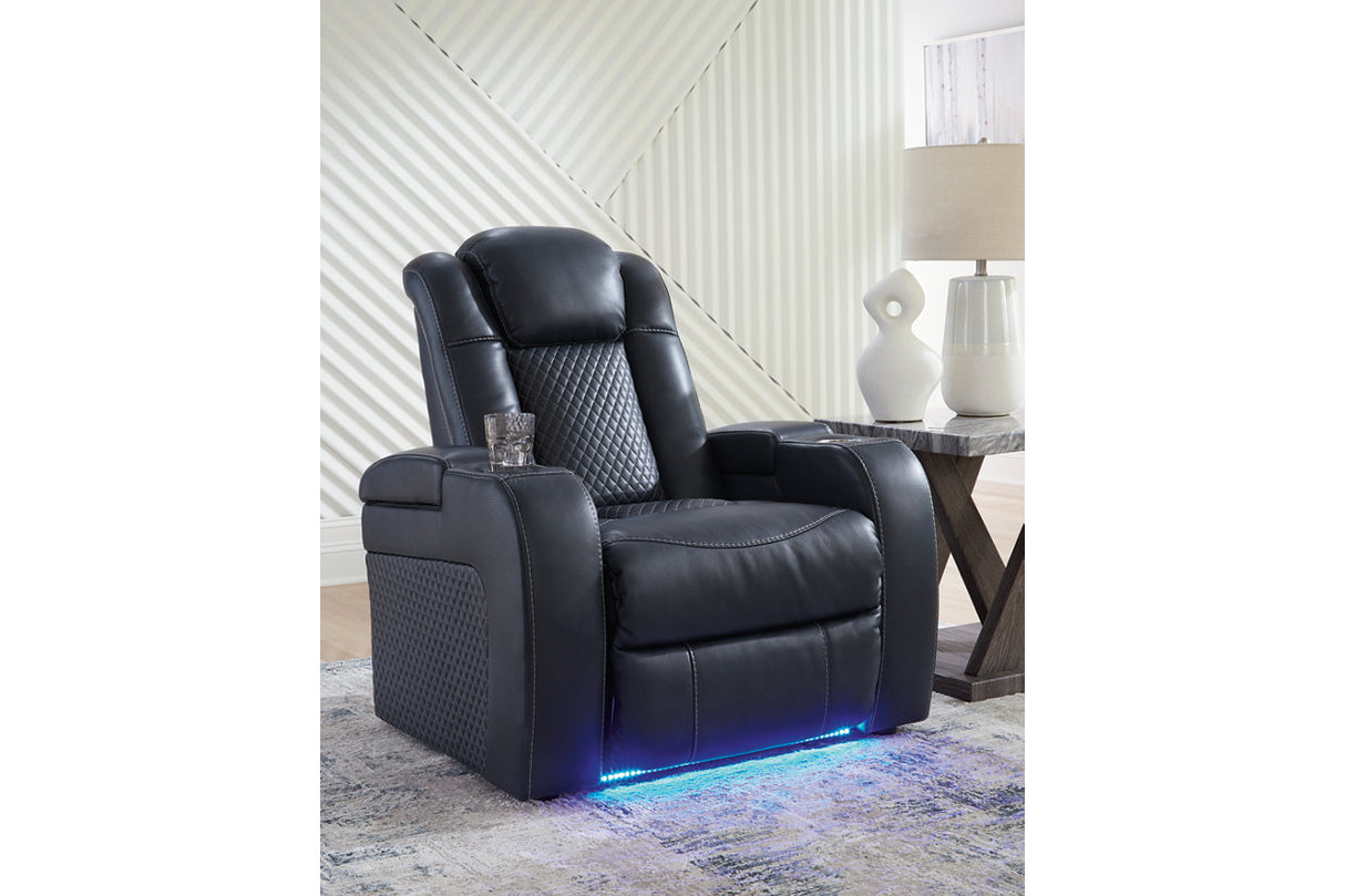 Fyne-Dyme Sapphire Power Reclining Sofa, Loveseat and Recliner from Ashley - Luna Furniture