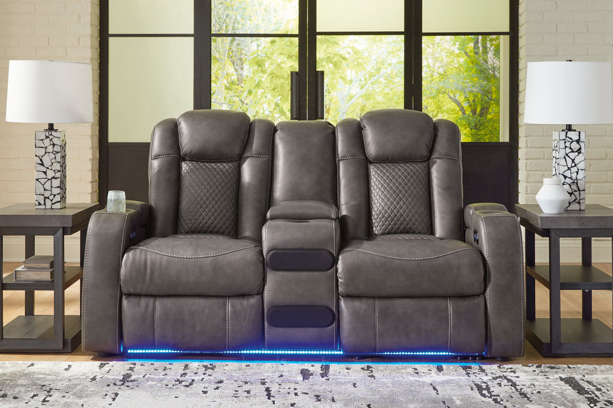 Fyne-Dyme Shadow Power Reclining Sofa, Loveseat and Recliner from Ashley - Luna Furniture
