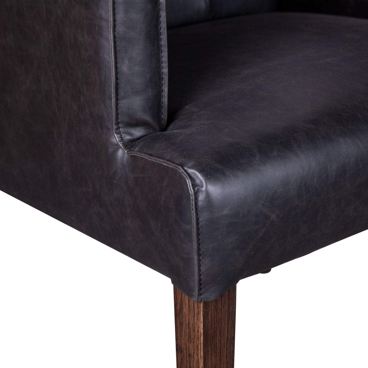 Madison 24" Dining Armchair in Black Eco Leather with Dark Legs from Home Trends & Design - Luna Furniture