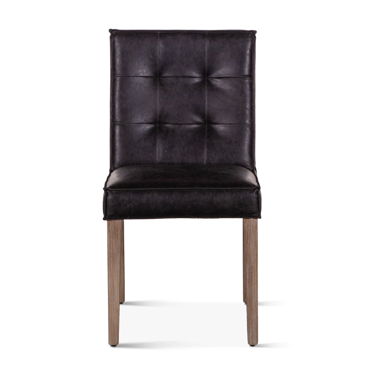 Madison 18" Dining Chair in Black Eco Leather with Light Legs, Set of 2 from Home Trends & Design - Luna Furniture