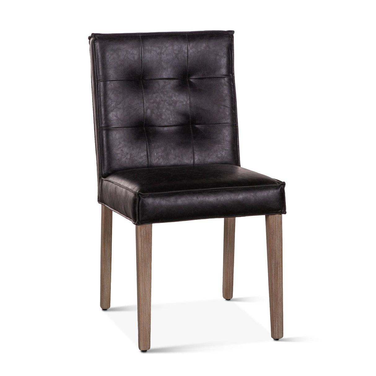 Madison 18" Dining Chair in Black Eco Leather with Light Legs, Set of 2 from Home Trends & Design - Luna Furniture