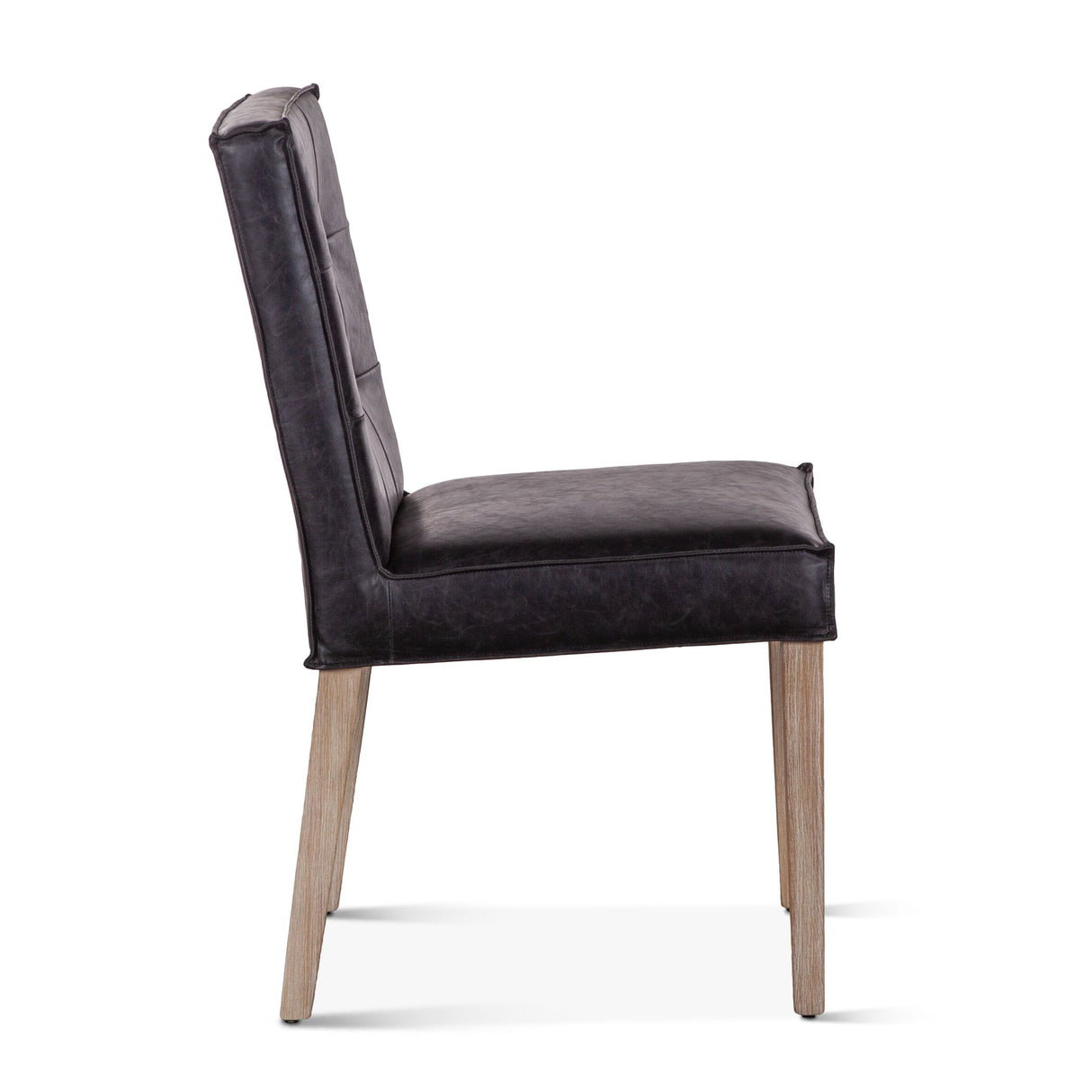 Madison 18" Dining Chair in Black Eco Leather with Light Legs, Set of 2 from Home Trends & Design - Luna Furniture