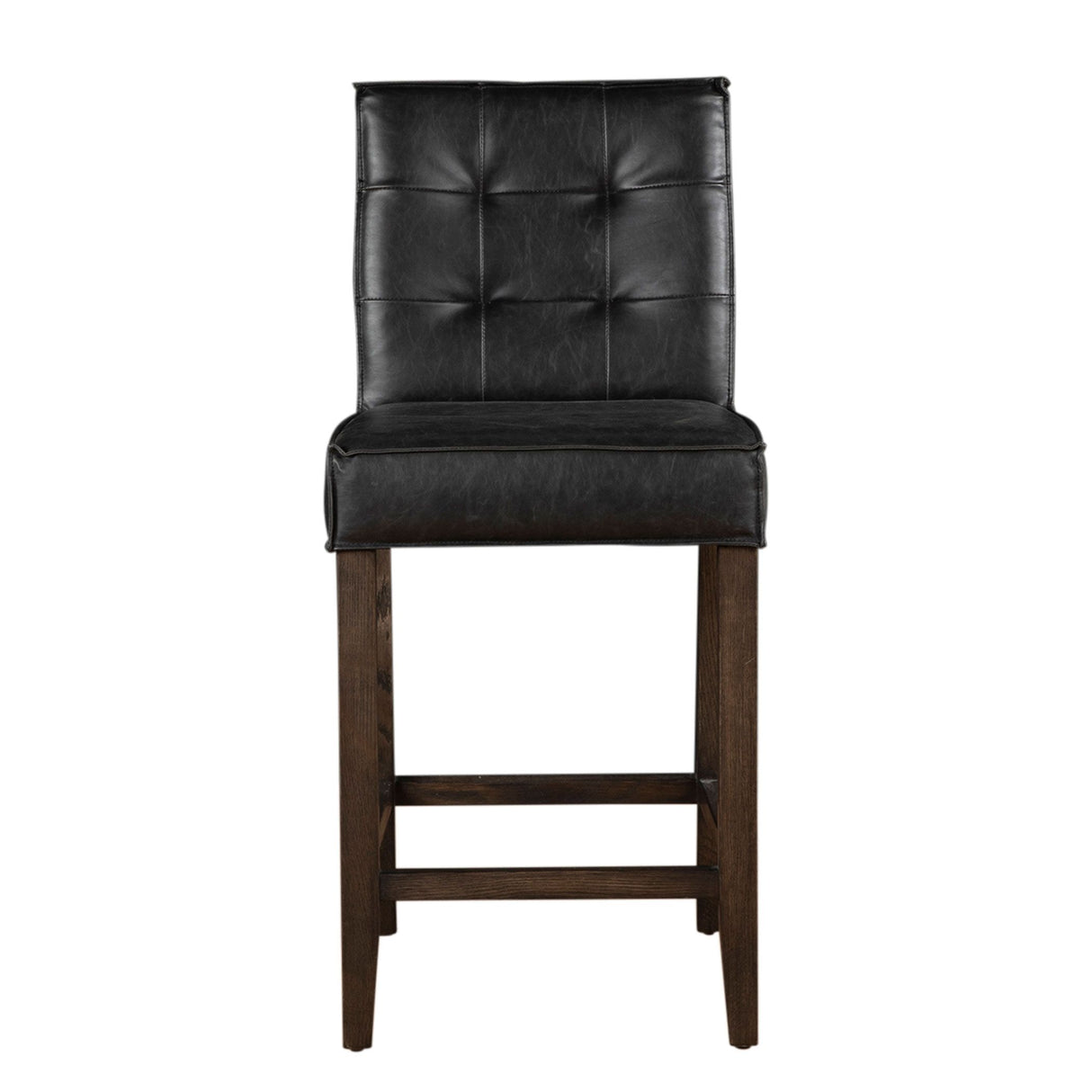 Madison Counter Chair in Black Leather with Dark Legs from Home Trends & Design - Luna Furniture