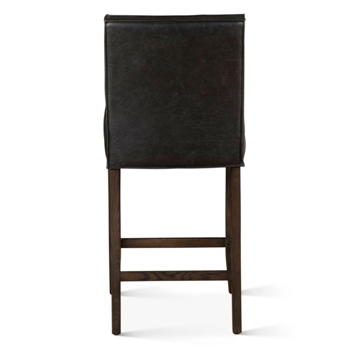 Madison Counter Chair in Black Leather with Dark Legs from Home Trends & Design - Luna Furniture