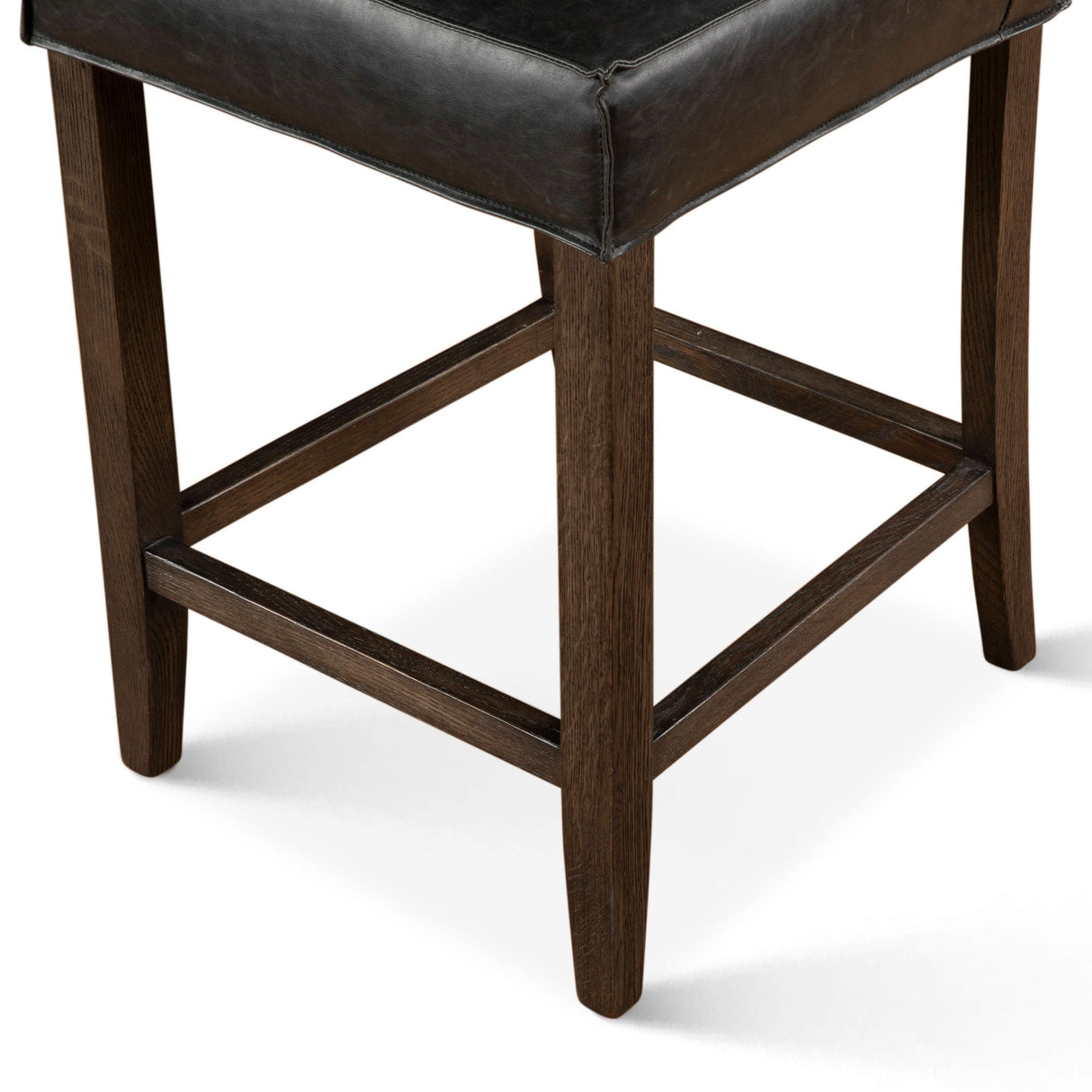Madison Counter Chair in Black Leather with Dark Legs from Home Trends & Design - Luna Furniture