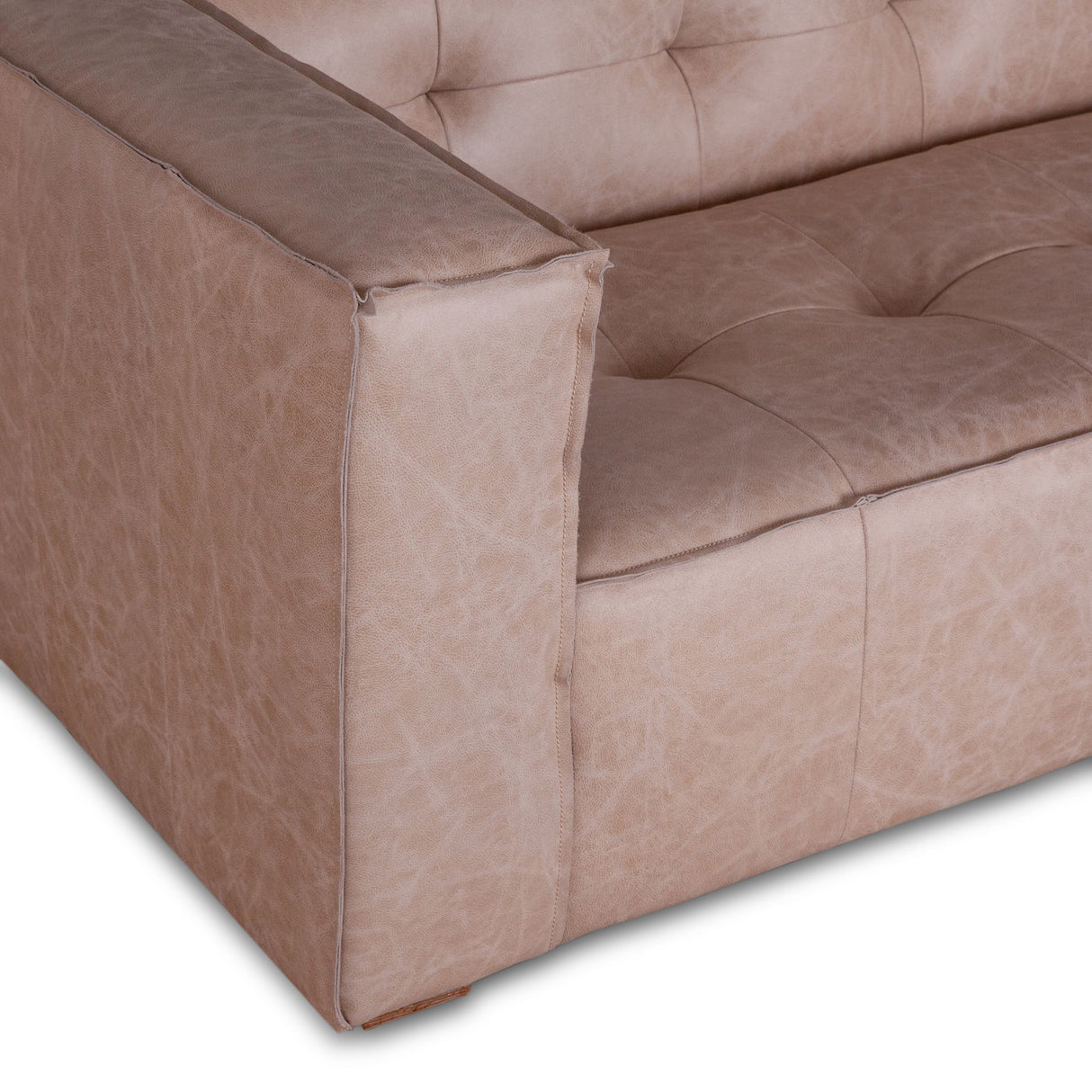 Milano 106" Sofa in Vintage Cream Top Grain Leather from Home Trends & Design - Luna Furniture