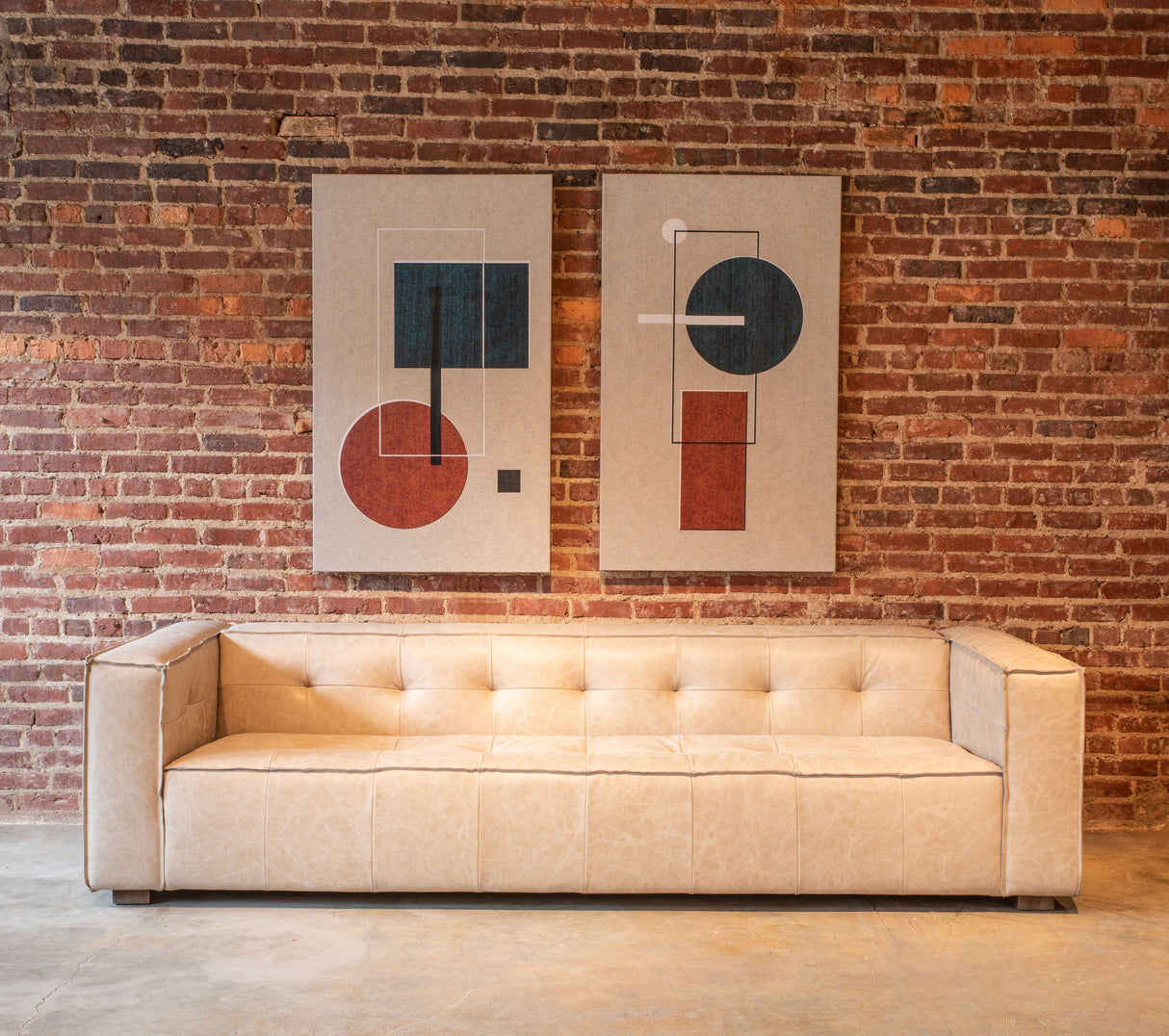 Milano 106" Sofa in Vintage Cream Top Grain Leather from Home Trends & Design - Luna Furniture
