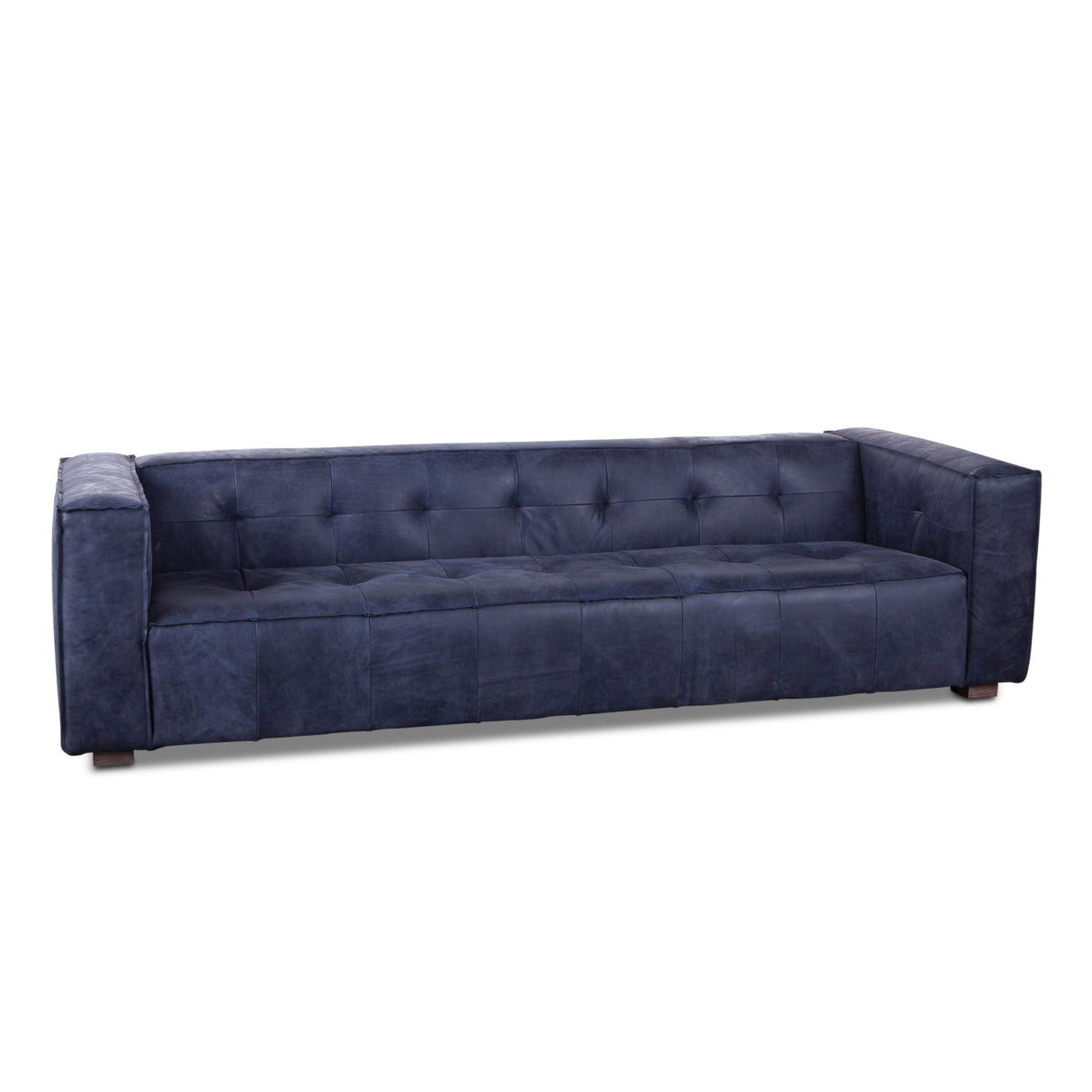 Milano 106" Sofa in Italian Blue Top Grain Leather from Home Trends & Design - Luna Furniture