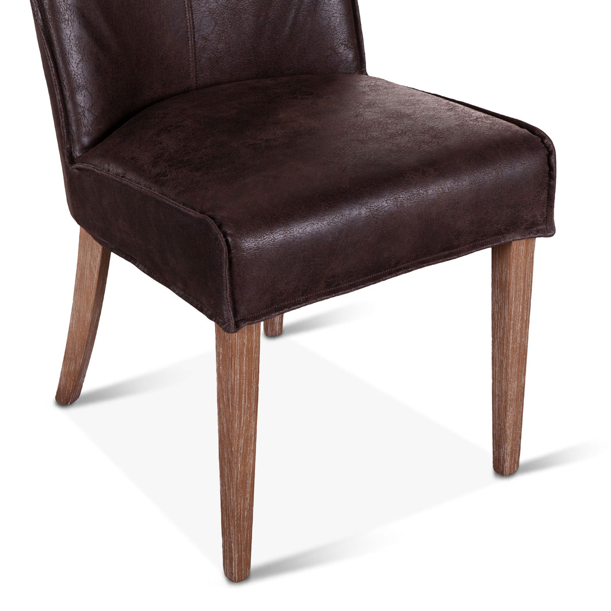 Buddy 20" Dining Chair in Dark Brown Leather with Natural Legs, Set of 2 from Home Trends & Design - Luna Furniture