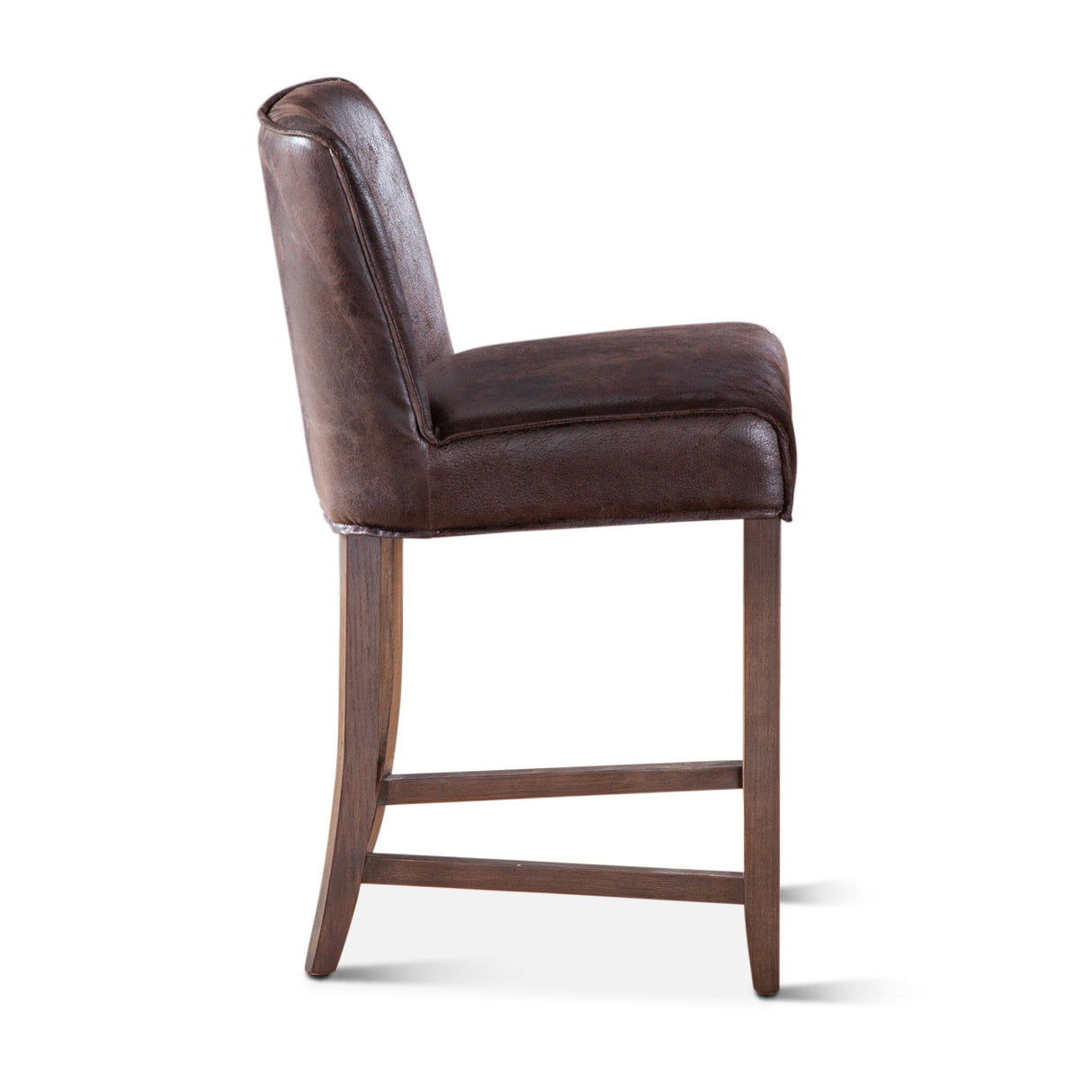 Buddy 20" Counter Chair in Dark Brown Leather with Matte Brown Legs from Home Trends & Design - Luna Furniture