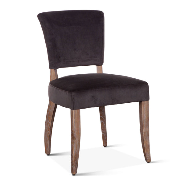 Mindy 21" Dining Chair in Asphalt Velvet with Napoleon Legs, Set of 2