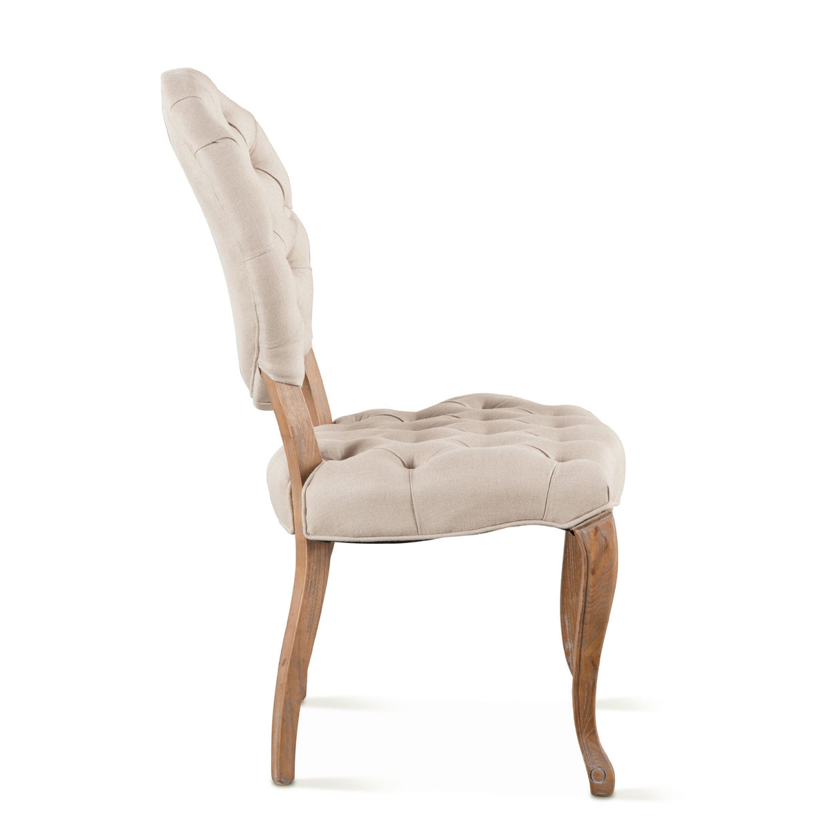 Penelope 21" Dining Chair in Beige Linen with Napoleon Legs, Set of 2 from Home Trends & Design - Luna Furniture