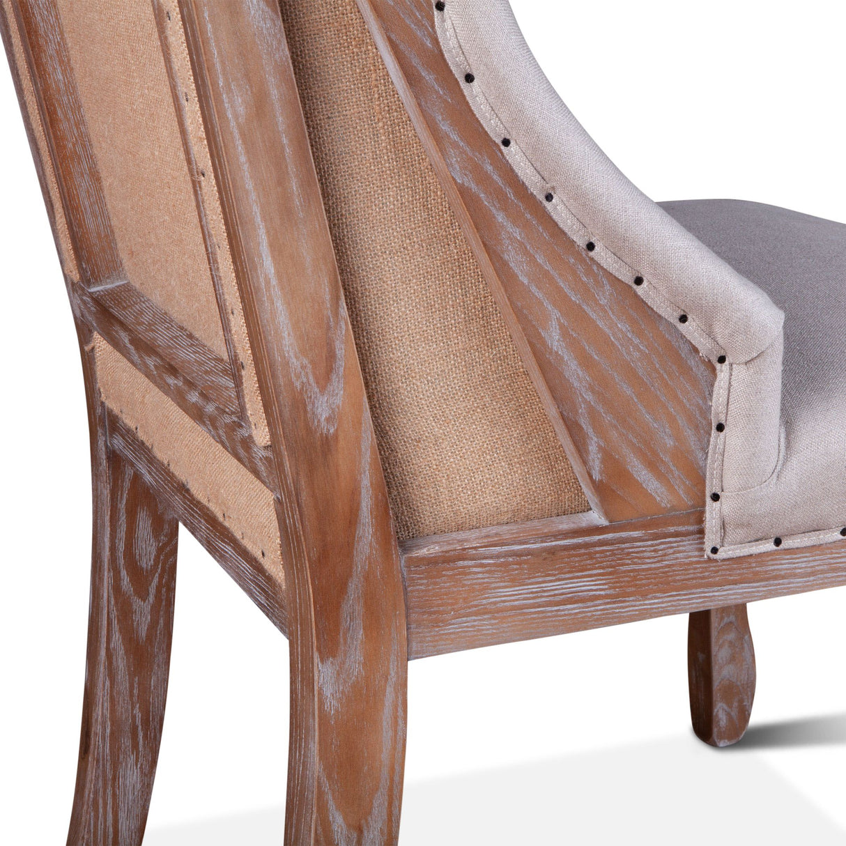 Satine 25" Dining Chair in Off White Linen with Napoleon Legs from Home Trends & Design - Luna Furniture
