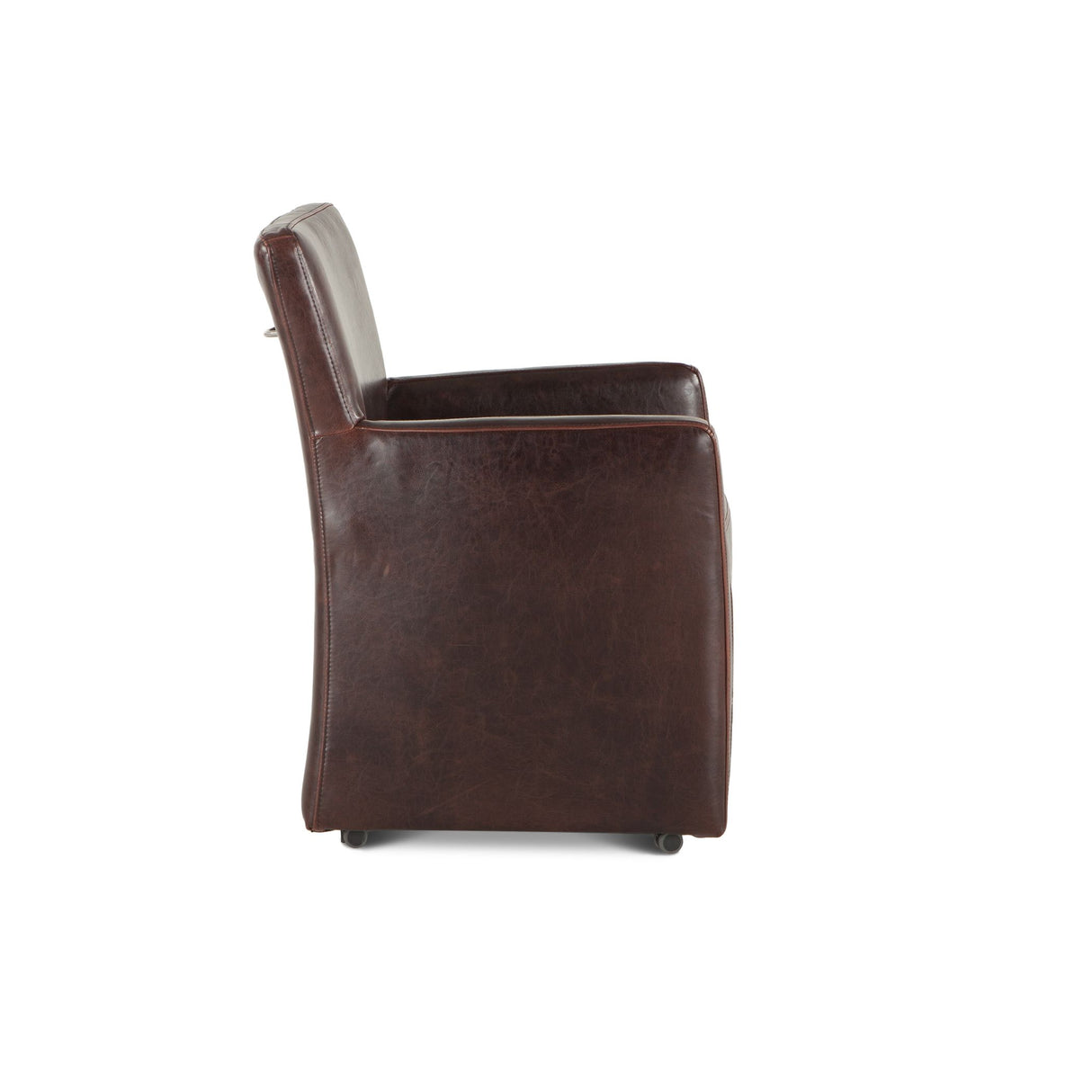 Peabody 25" Wheeled Armchair in Brown Leather from Home Trends & Design - Luna Furniture