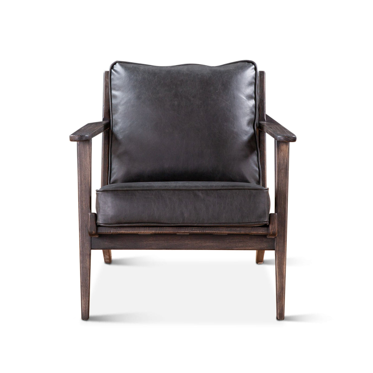 Bobby Accent Chair in Black Leather from Home Trends & Design - Luna Furniture