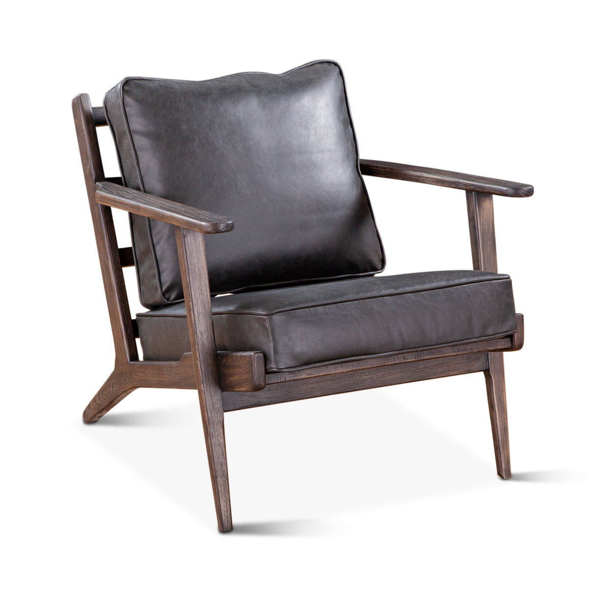 Bobby Accent Chair in Black Leather from Home Trends & Design - Luna Furniture