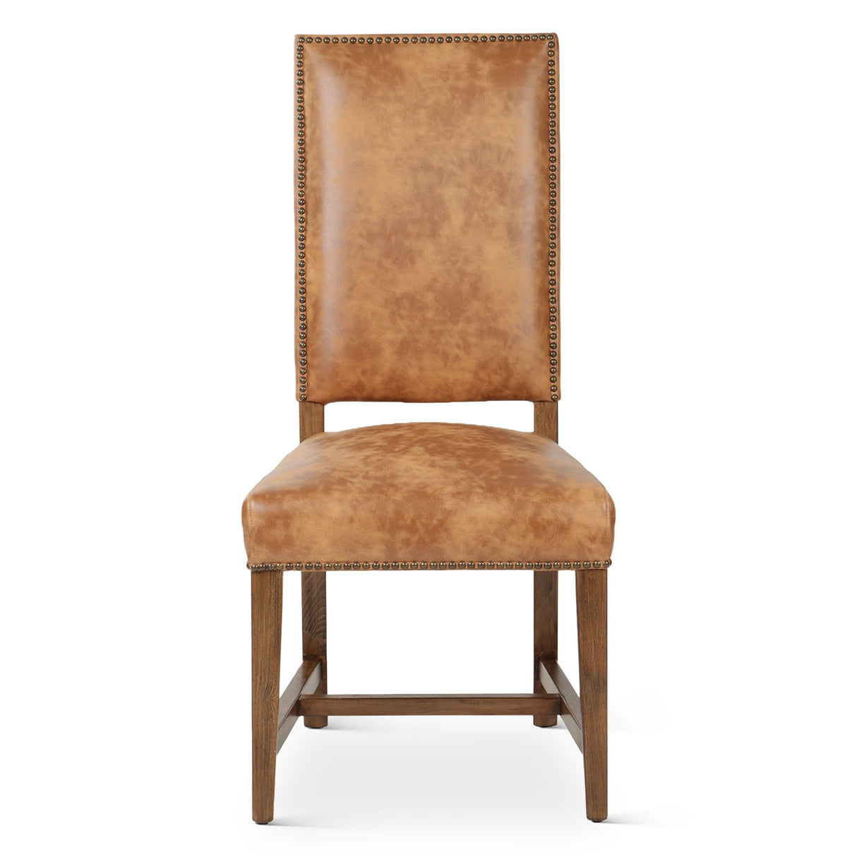 Darcy Dining Chair in Warm Brown Leather with Earth Legs, Set of 2 from Home Trends & Design - Luna Furniture