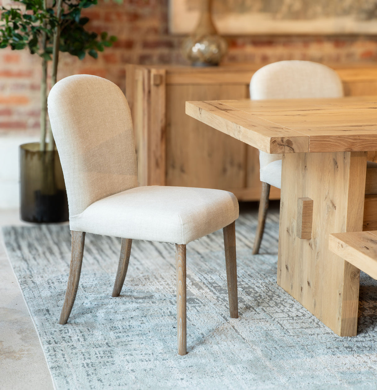 Jessie 18" Dining Chair in Beige Linen, Set of 2 from Home Trends & Design - Luna Furniture