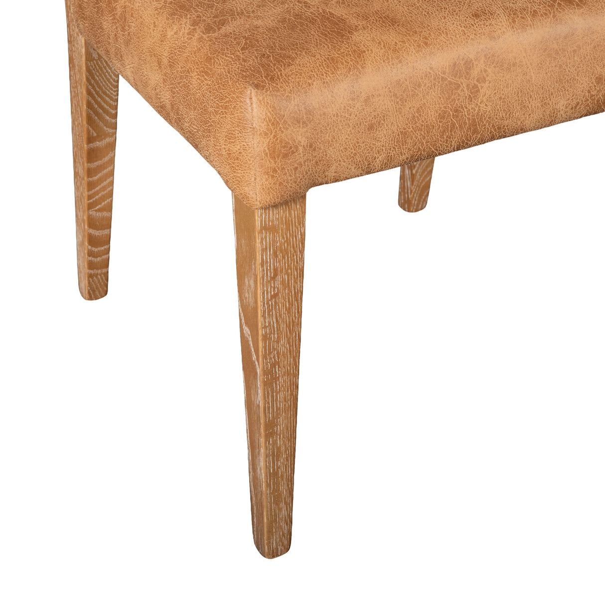Maya 21" Dining Chair in Tan Leather and Natural Legs, Set of 2 from Home Trends & Design - Luna Furniture
