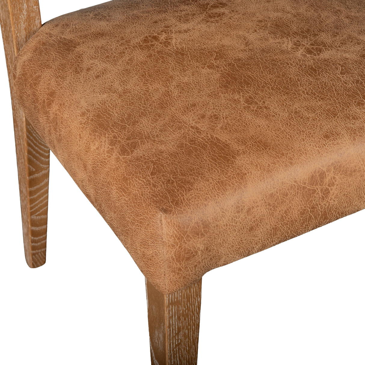 Maya 21" Dining Chair in Tan Leather and Natural Legs, Set of 2 from Home Trends & Design - Luna Furniture