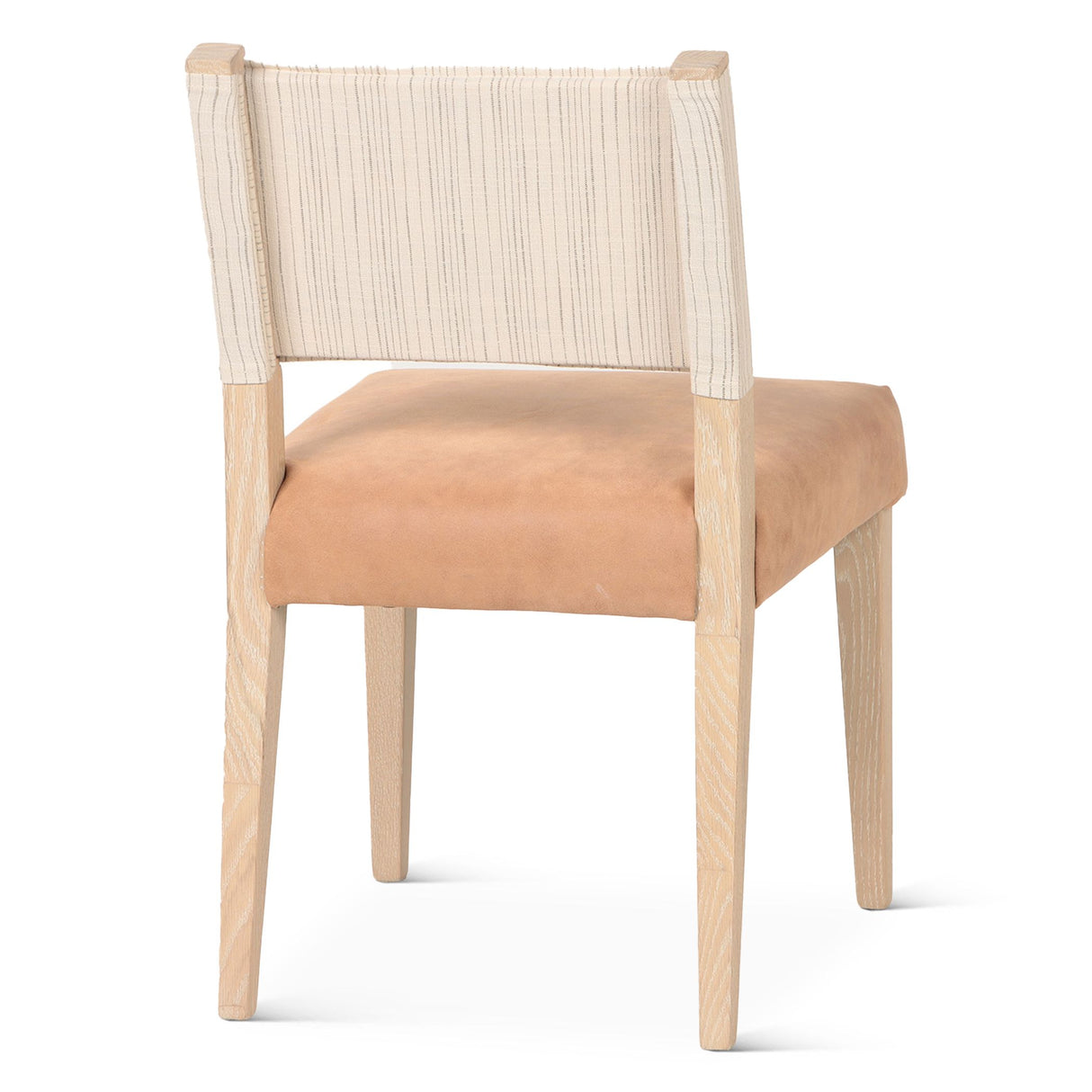 Maya 21" Dining Chair in Durango Linen and Antique Leather with Napoleon Legs, Set of 2 from Home Trends & Design - Luna Furniture