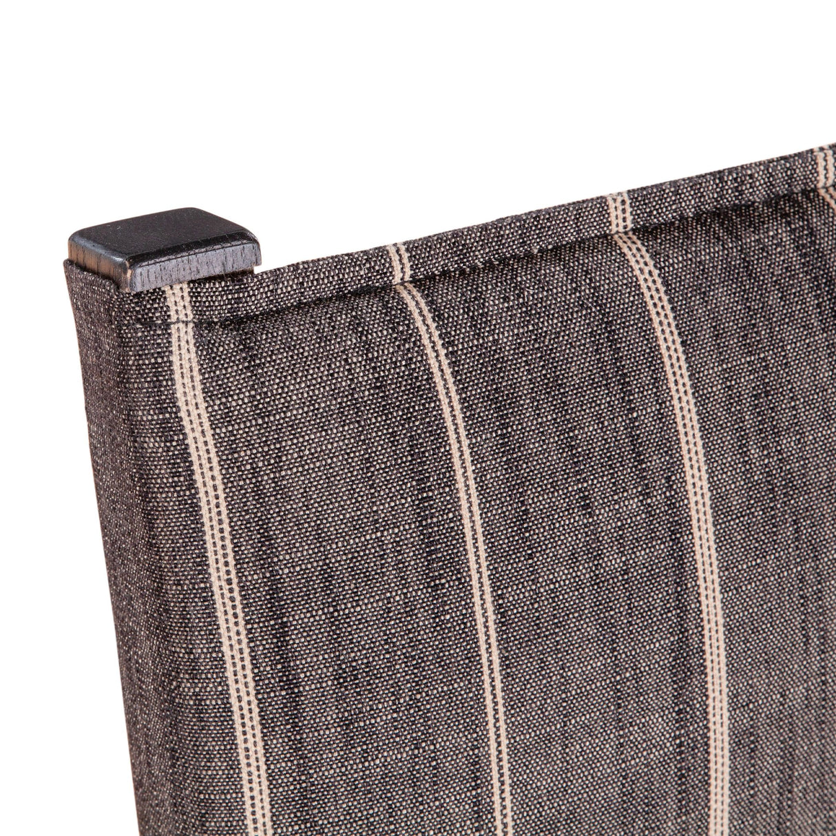 Maya 21" Dining Chair in Black Striped Linen and Black Leather with Dark Legs, Set of 2 from Home Trends & Design - Luna Furniture