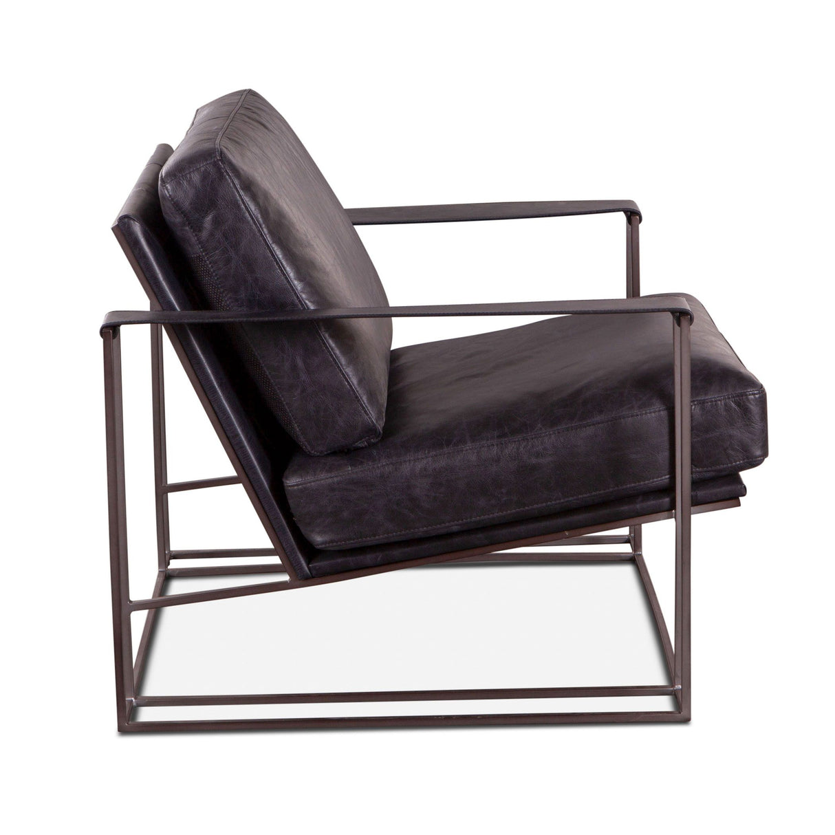 Bogart Modern 30" Accent Chair in Ebony Black Leather from Home Trends & Design - Luna Furniture