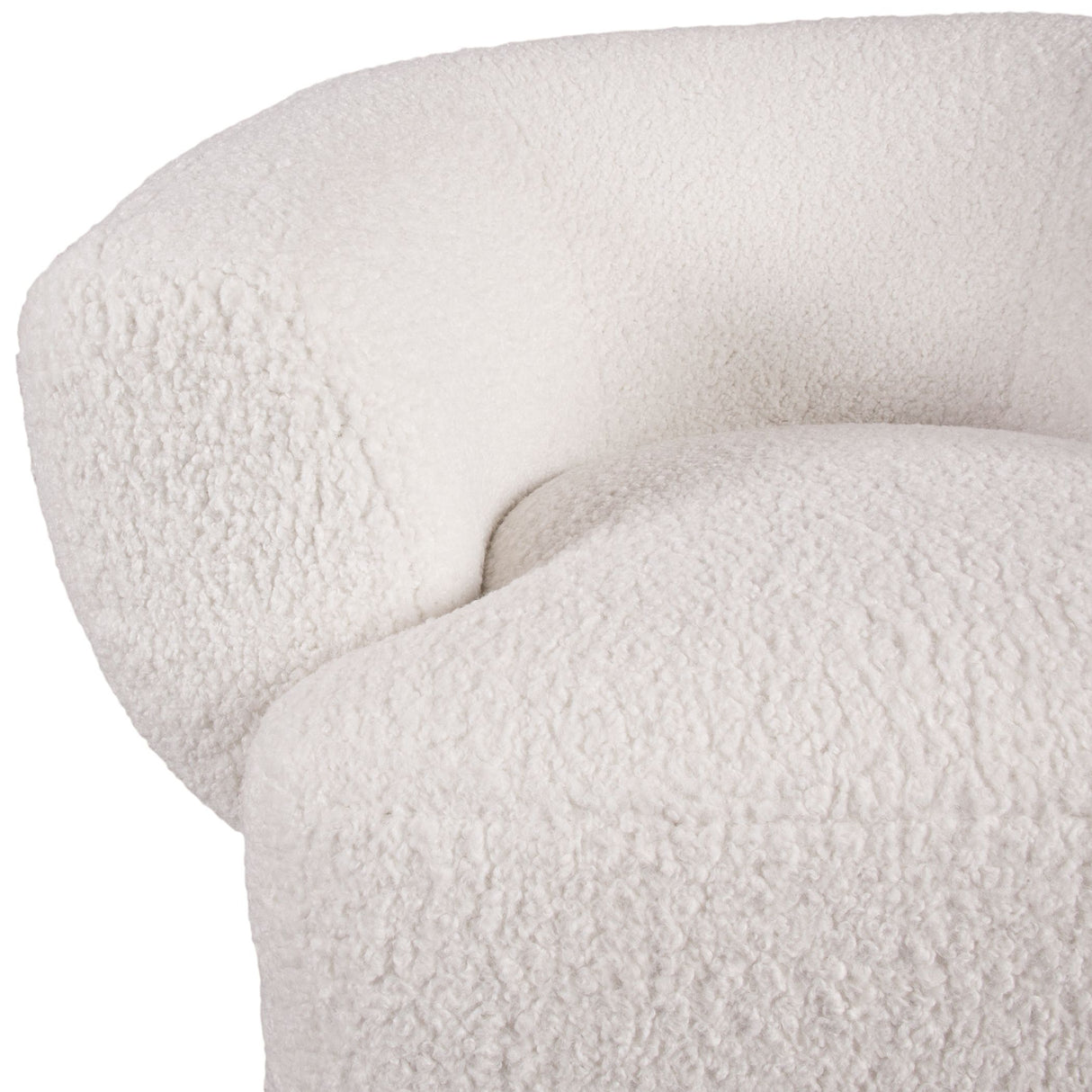 Gatsby Estelle 35" Swivel Accent Chair in Cream Boucle Fabric from Home Trends & Design - Luna Furniture