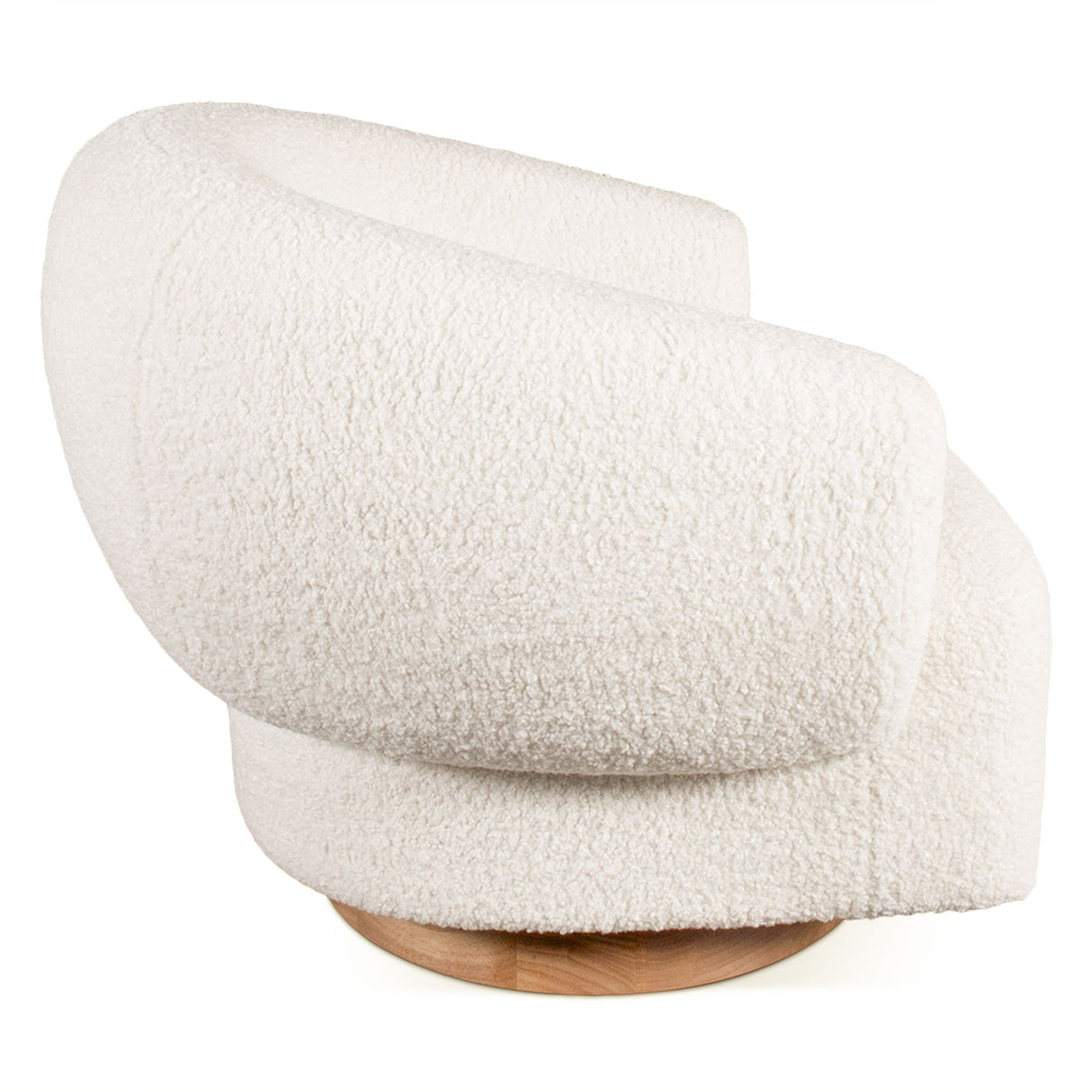 Gatsby Estelle 35" Swivel Accent Chair in Cream Boucle Fabric from Home Trends & Design - Luna Furniture