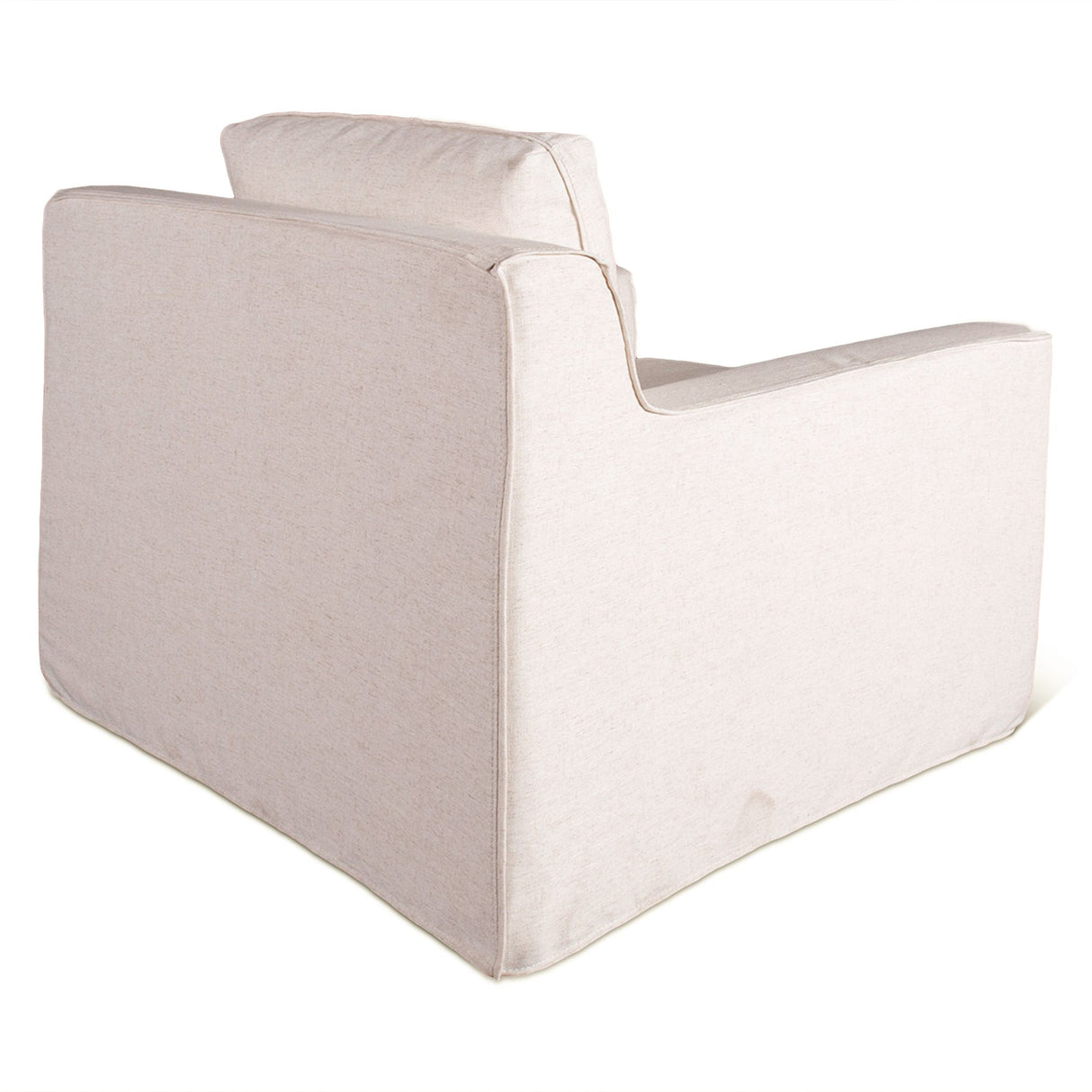 Gatsby Palladium Swivel Accent Chair in White Linen Slipcover from Home Trends & Design - Luna Furniture