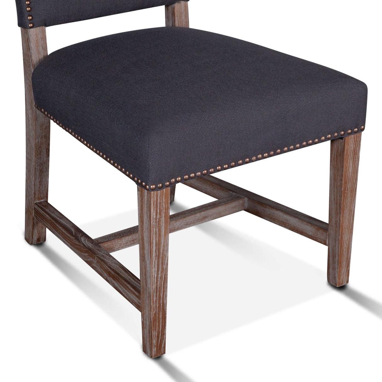 Darcy 21" Upholstered Dining Chair in Dark Gray Linen, Set of 2 from Home Trends & Design - Luna Furniture
