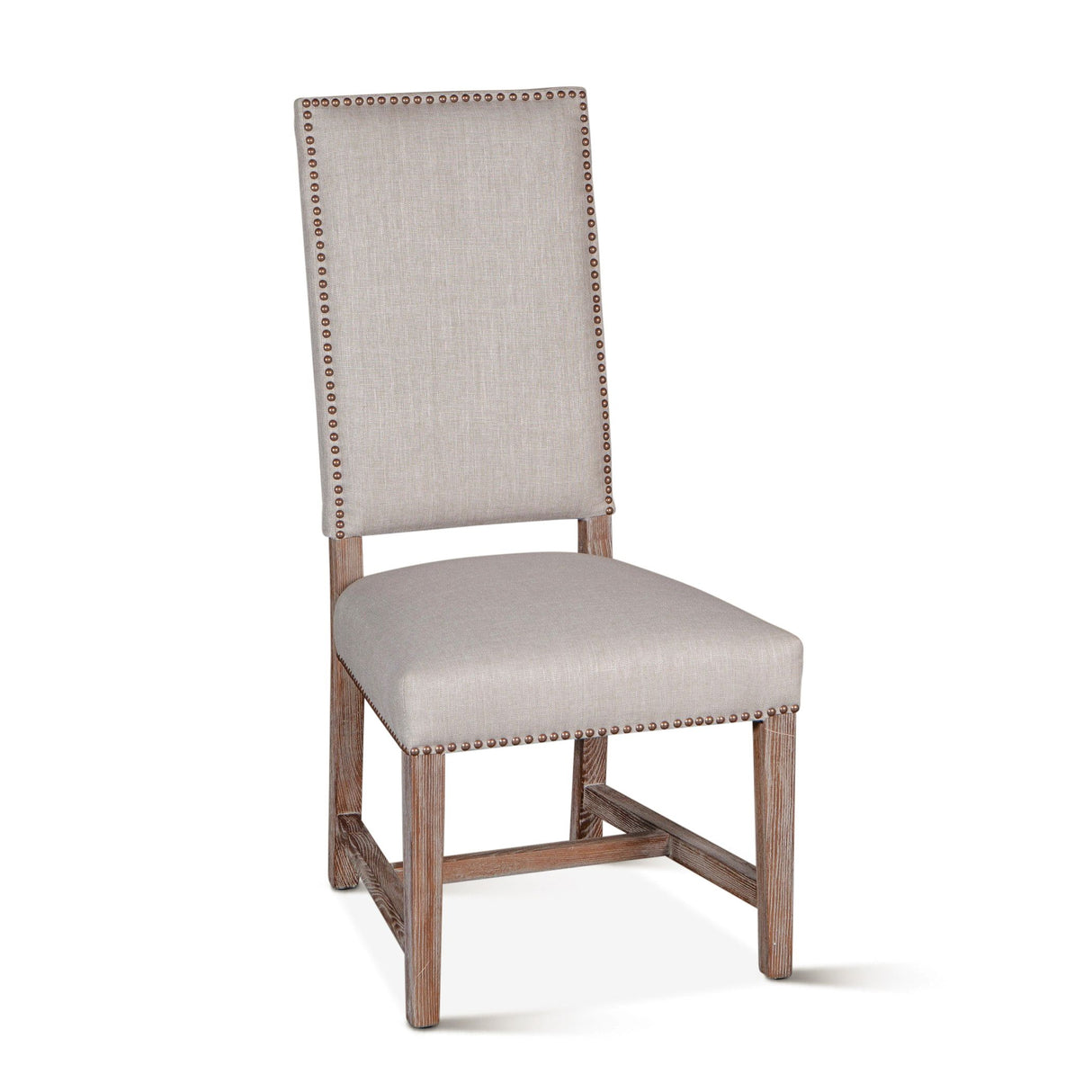 Darcy 21" Upholstered Dining Chair in Greige Linen, Set of 2 from Home Trends & Design - Luna Furniture