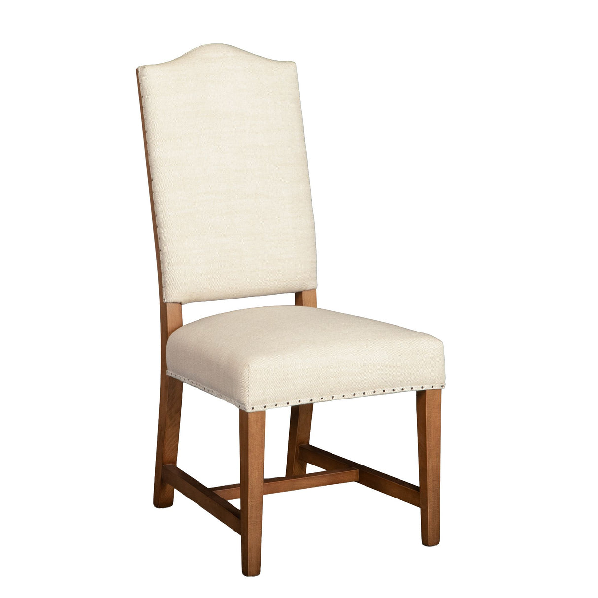 Stella 21" Camelback Dining Chair in Natural Linen with Earth Legs, Set of 2 from Home Trends & Design - Luna Furniture