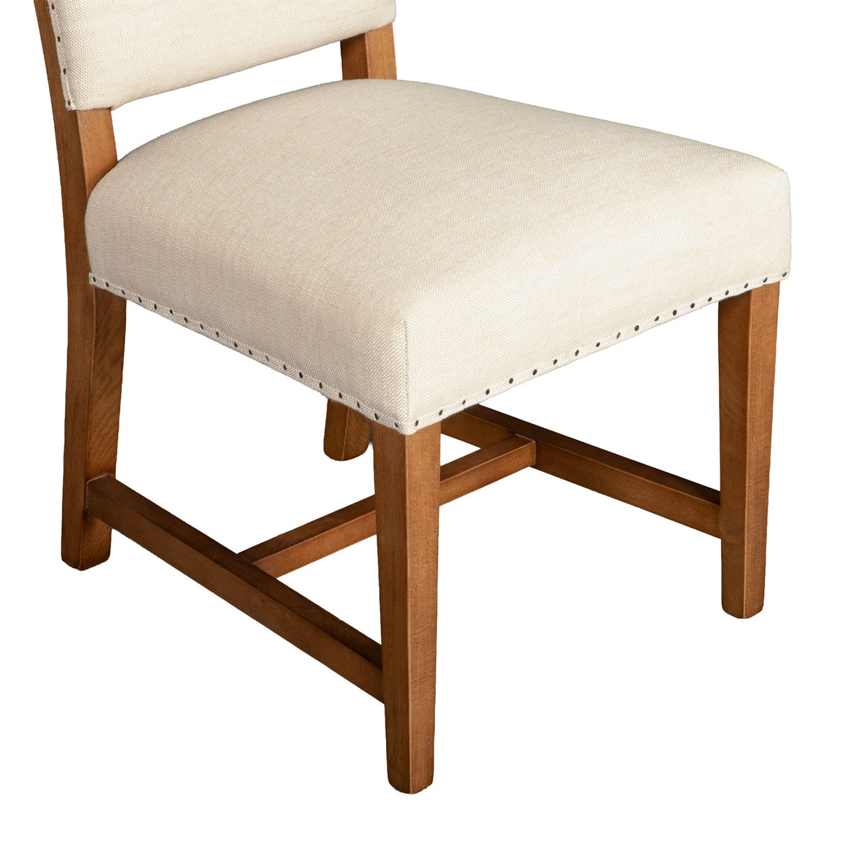 Stella 21" Camelback Dining Chair in Natural Linen with Earth Legs, Set of 2 from Home Trends & Design - Luna Furniture