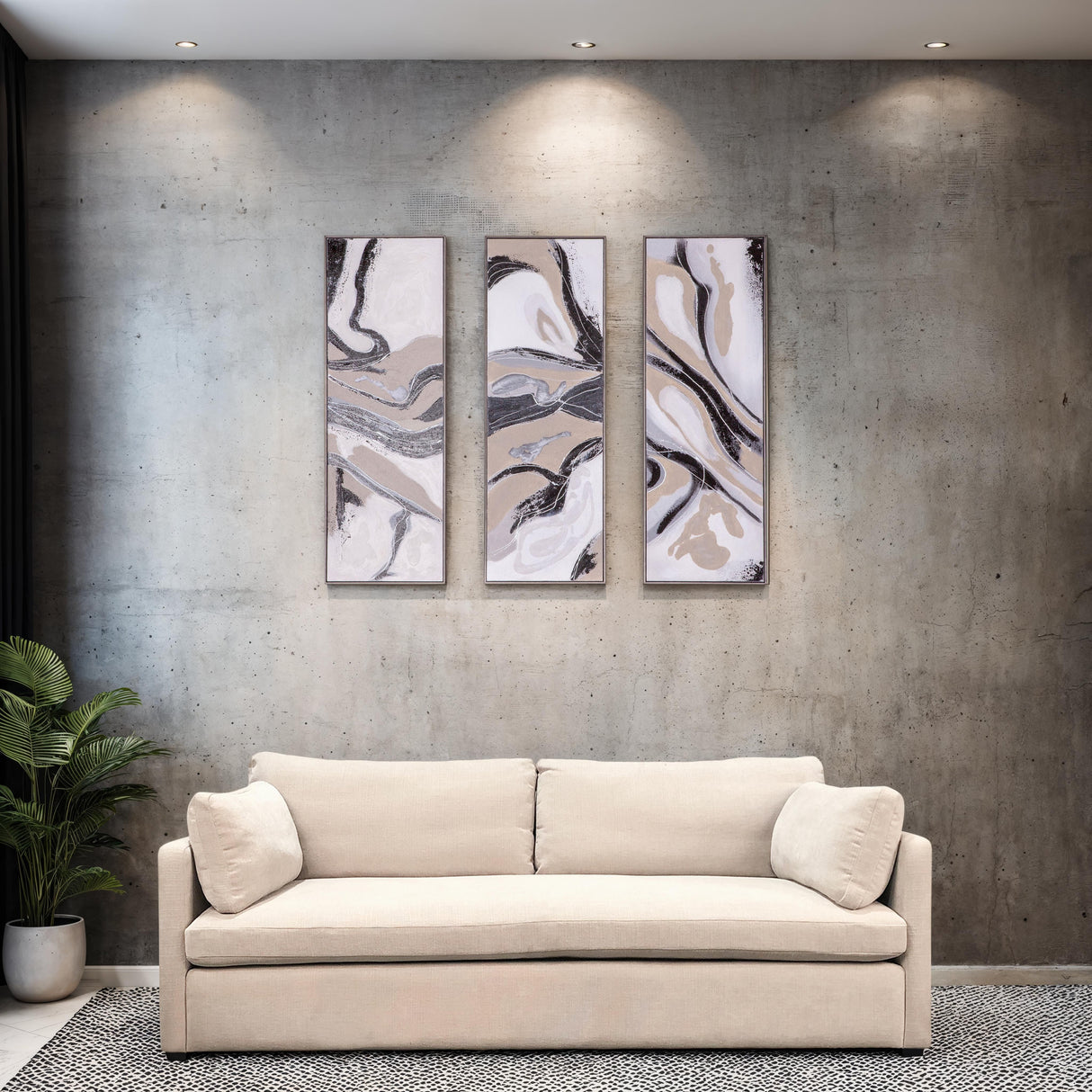 Palette Serenity Hand Painted Framed Triptych from Home Trends & Design - Luna Furniture