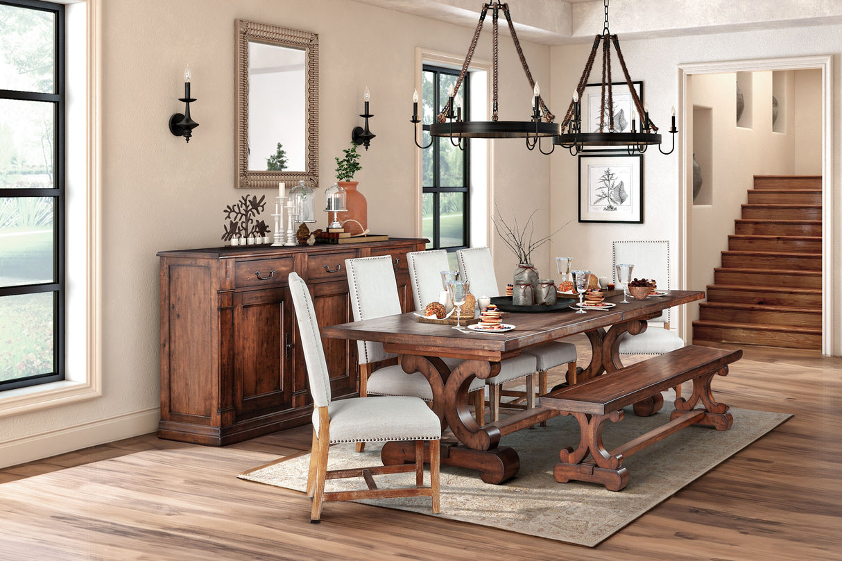 Grassroots Maxwell 108"-144" Extension Table in Chestnut from Home Trends & Design - Luna Furniture