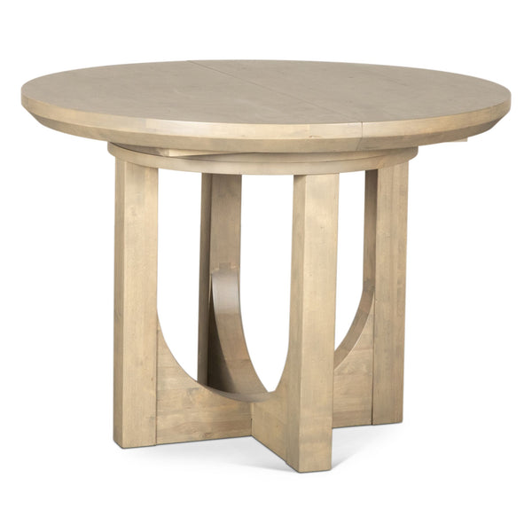 Grassroots Mission 42-60" Round Extension Dining Table in Gray Birch