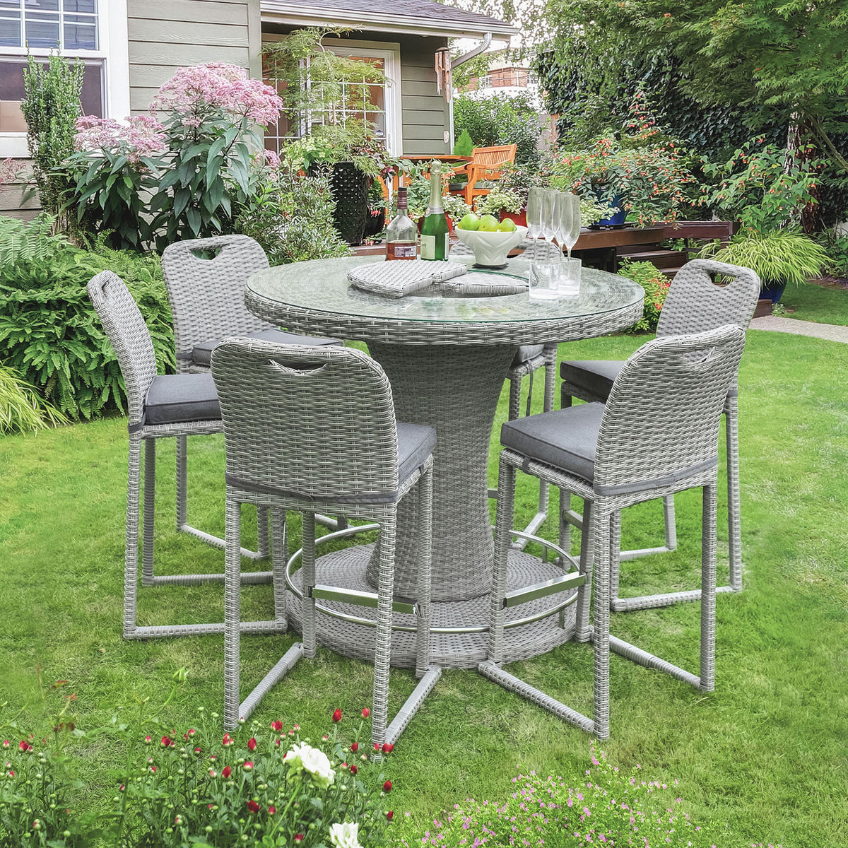 Cyprus Gray Bar Chair, Set of 2 from Furniture of America - Luna Furniture
