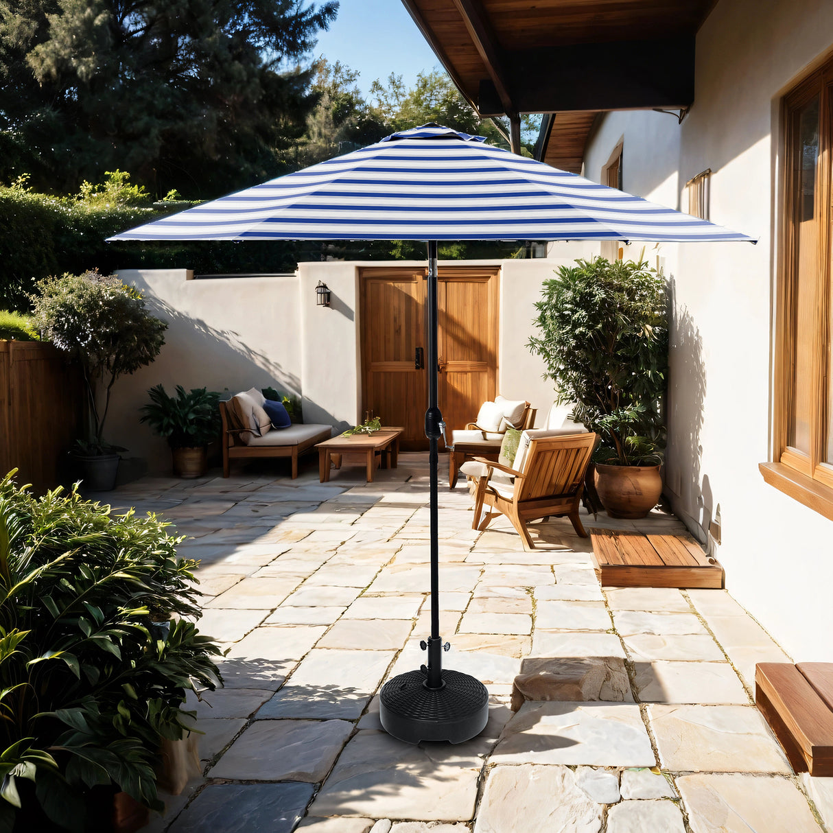 Glam Blue/White/Black Cantilever Umbrella from Furniture of America - Luna Furniture
