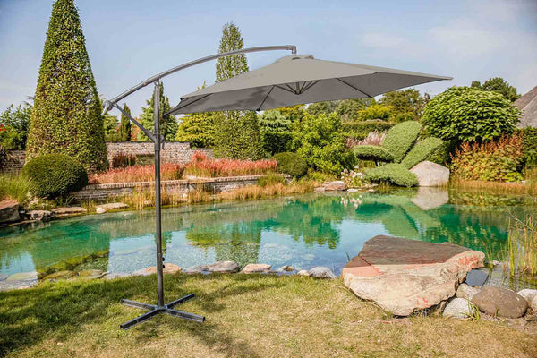 Glam Graphite Cantilever Umbrella with LED
