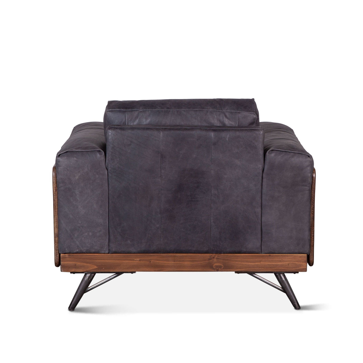 Portofino Mid Century 37" Accent Chair in Antique Ebony Leather from Home Trends & Design - Luna Furniture