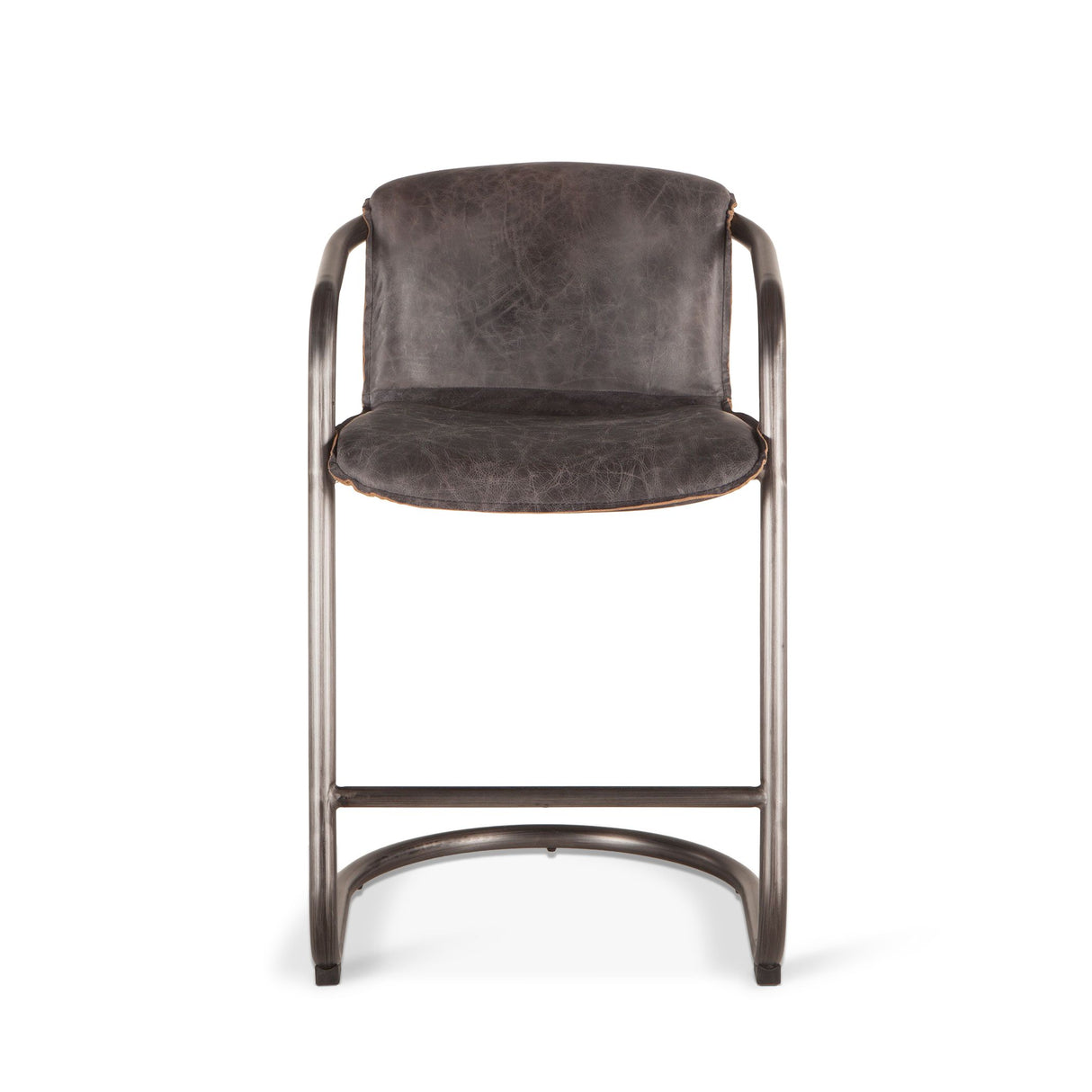 Portofino 22" Counter Chair in Antique Ebony Top Grain Leather from Home Trends & Design - Luna Furniture