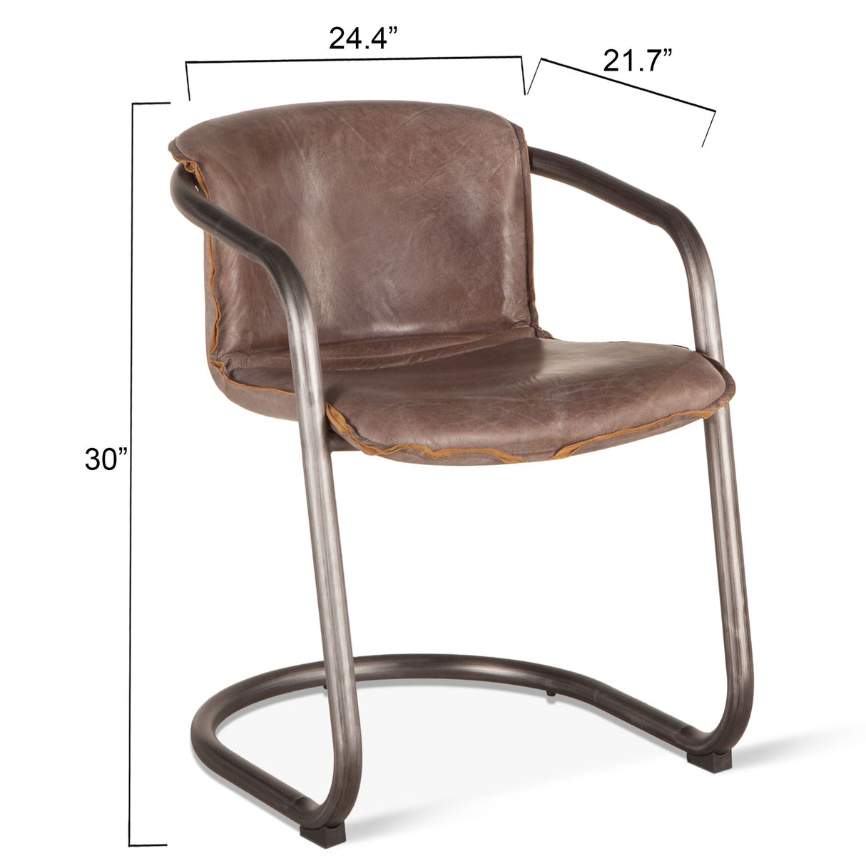 Portofino 22" Dining Chair in Jet Brown Leather, Set of 2 from Home Trends & Design - Luna Furniture