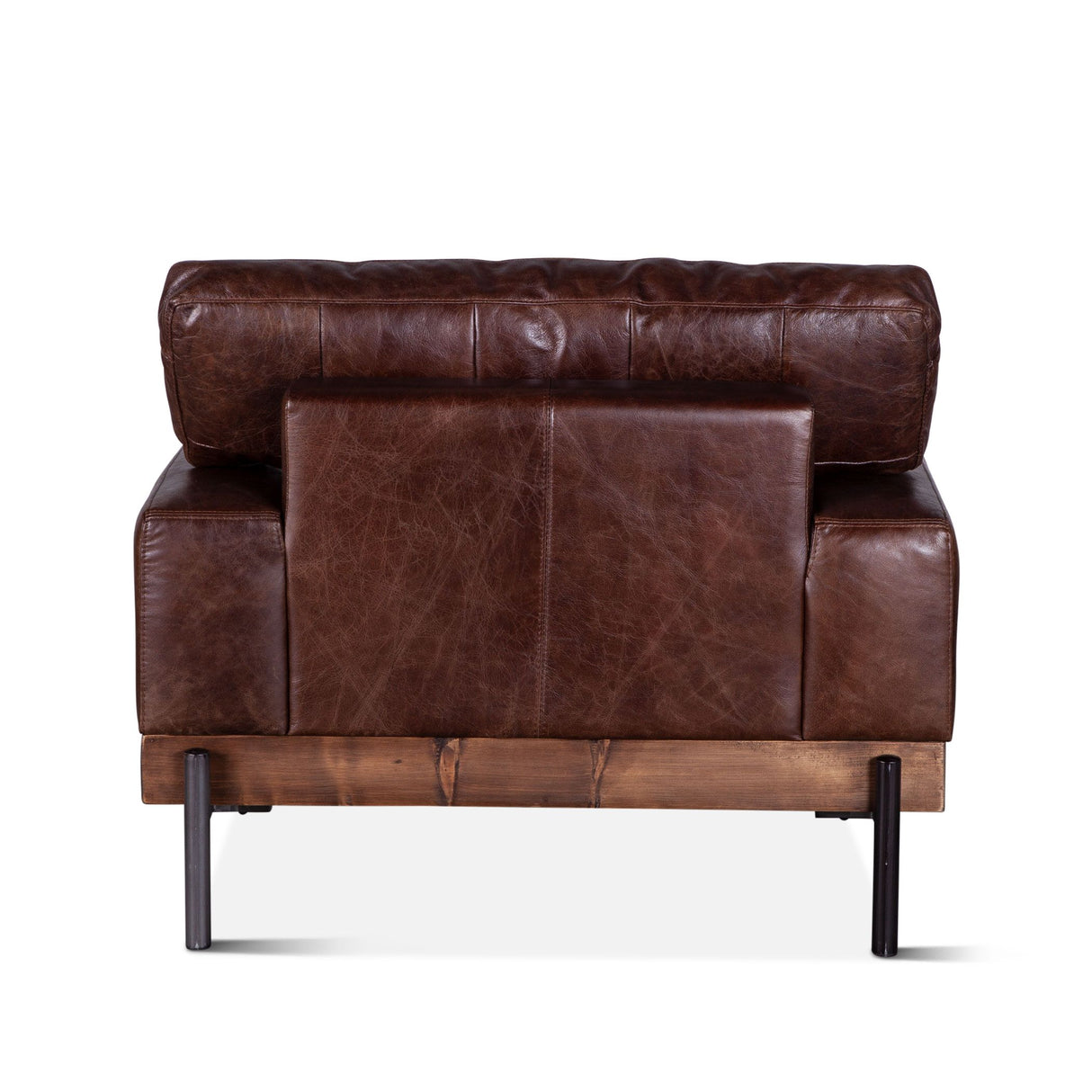 Portofino Industrial 41" Accent Chair in Geisha Brown Leather from Home Trends & Design - Luna Furniture