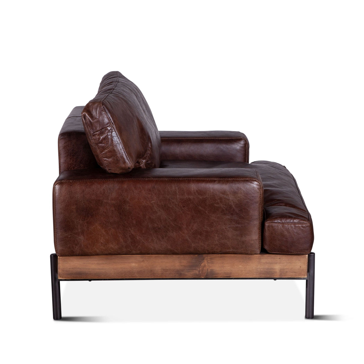 Portofino Industrial 41" Accent Chair in Geisha Brown Leather from Home Trends & Design - Luna Furniture