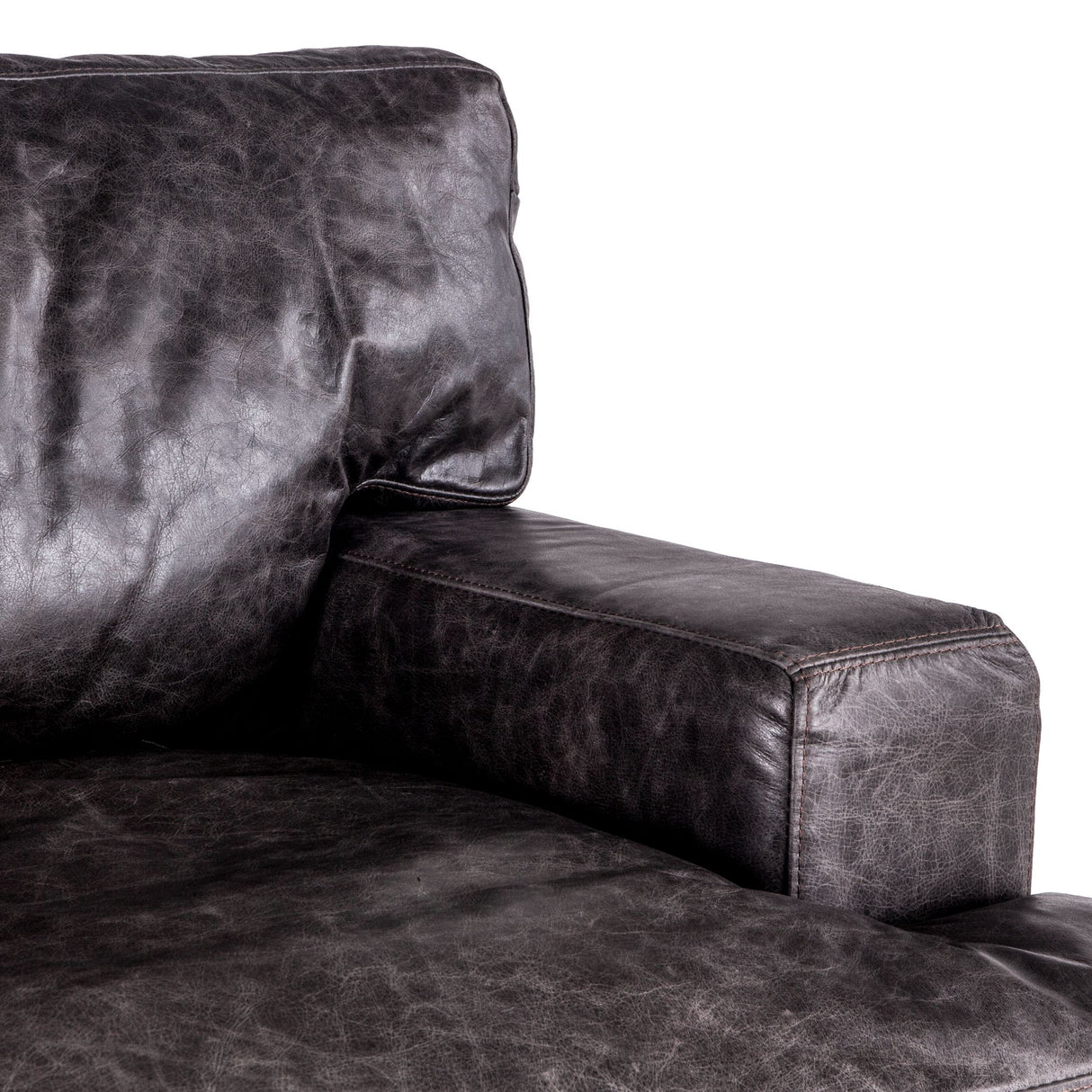 Portofino Industrial 41" Accent Chair in Morocco Black Leather from Home Trends & Design - Luna Furniture
