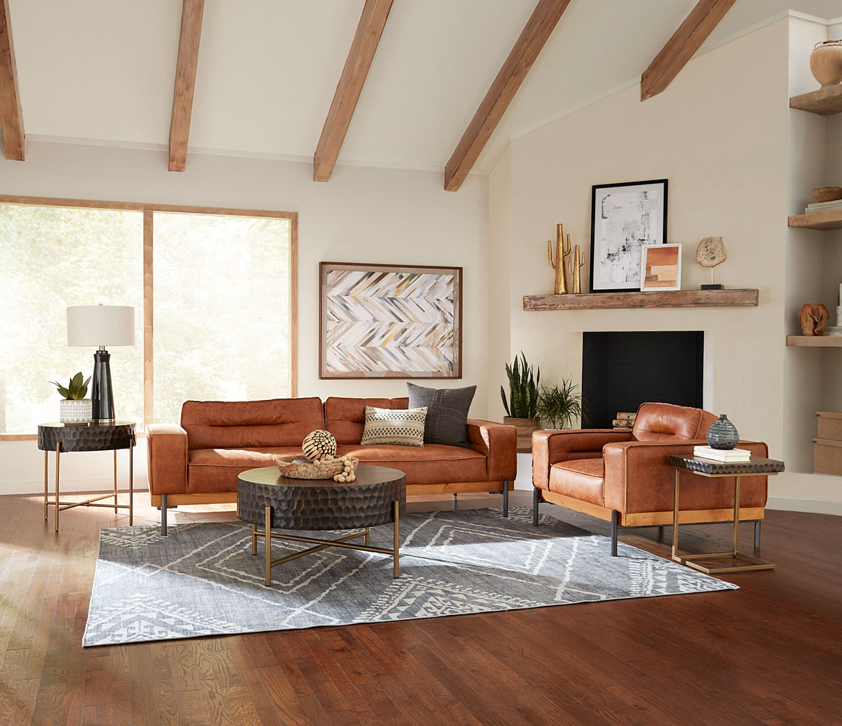 Portofino Modern 42" Accent Chair in Cocoa Brown Leather from Home Trends & Design - Luna Furniture